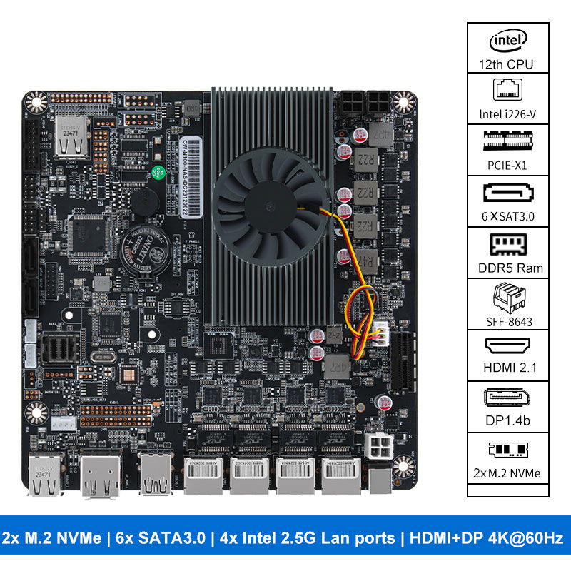 Nas Motherboard N100 6 Sata - Płyta główna N100 Nas 2xm.2 Nvme