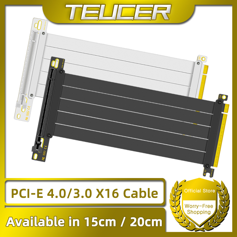 Pcie 4.0 X16 Riser Cable 90 Degree - TEUCER PCI-E 4.0 X16 Przedłużacz karty