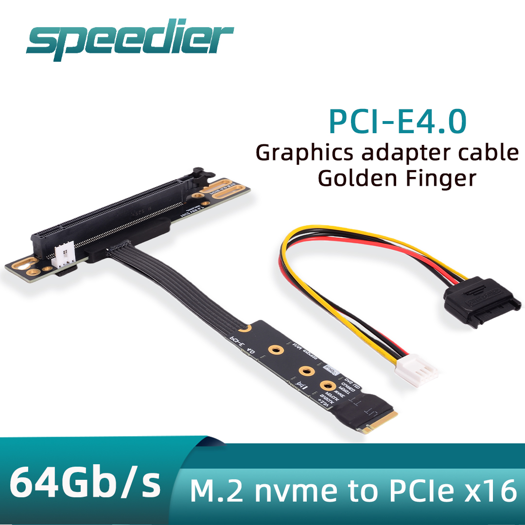 Pcie 4.0 X16 Riser Cable 90 Degree - Adapter M.2 NVMe do PCIe X16