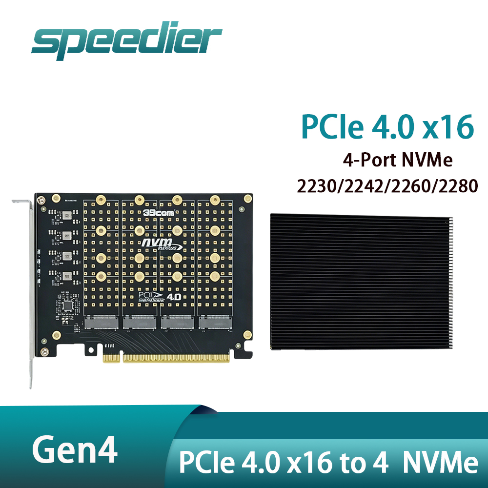 Quad M.2 Nvme Pcie Bifurcation Card - Karta adaptera PCIe 4.0 X16 na