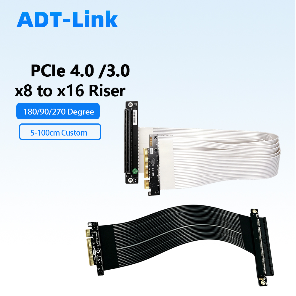 Pcie 4.0 X16 Riser Cable 90 Degree - Kabel przedłużający ADT-Link PCIe 4.0 /