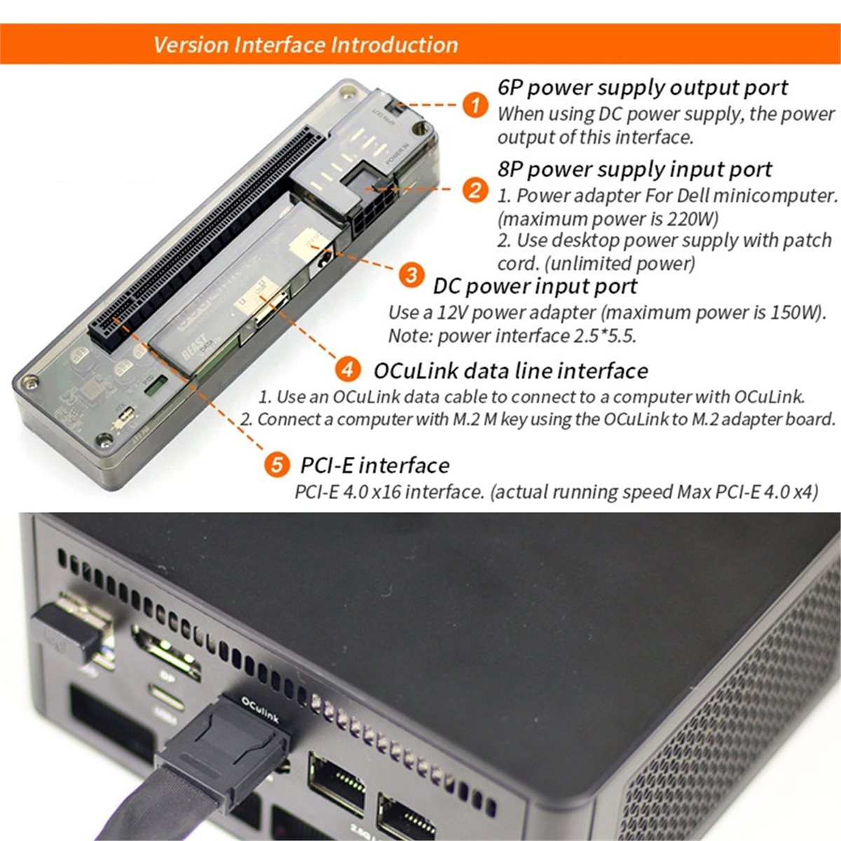 External Gpu Dock Pcie 4.0 Oculink - Promocja: Stacja dokująca OCuLink GPU z