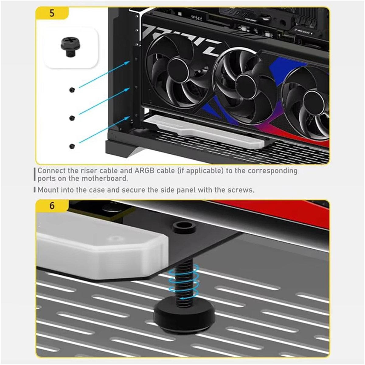 Uchwyt pionowy do montażu GPU  – Pcie 4.0 X16 Riser Cable 90 Degree recenzja i cena