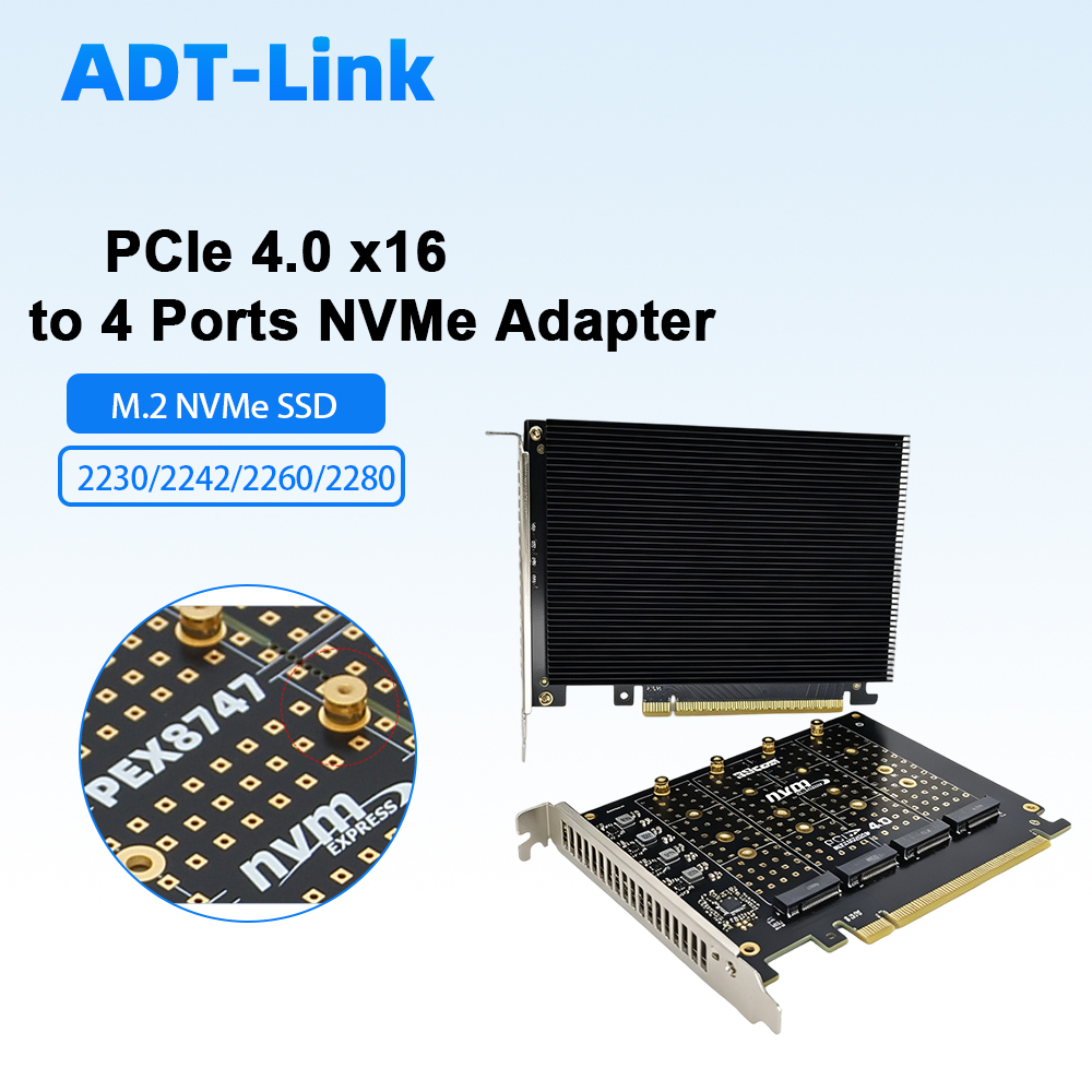 Karta adaptera PCIe 4.0 X16 na – Quad M.2 Nvme Pcie Bifurcation Card recenzja i cena
