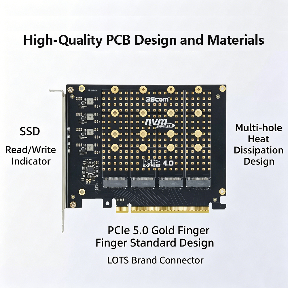 Karta adaptera PCIe 4.0 X16 na – Quad M.2 Nvme Pcie Bifurcation Card recenzja i cena