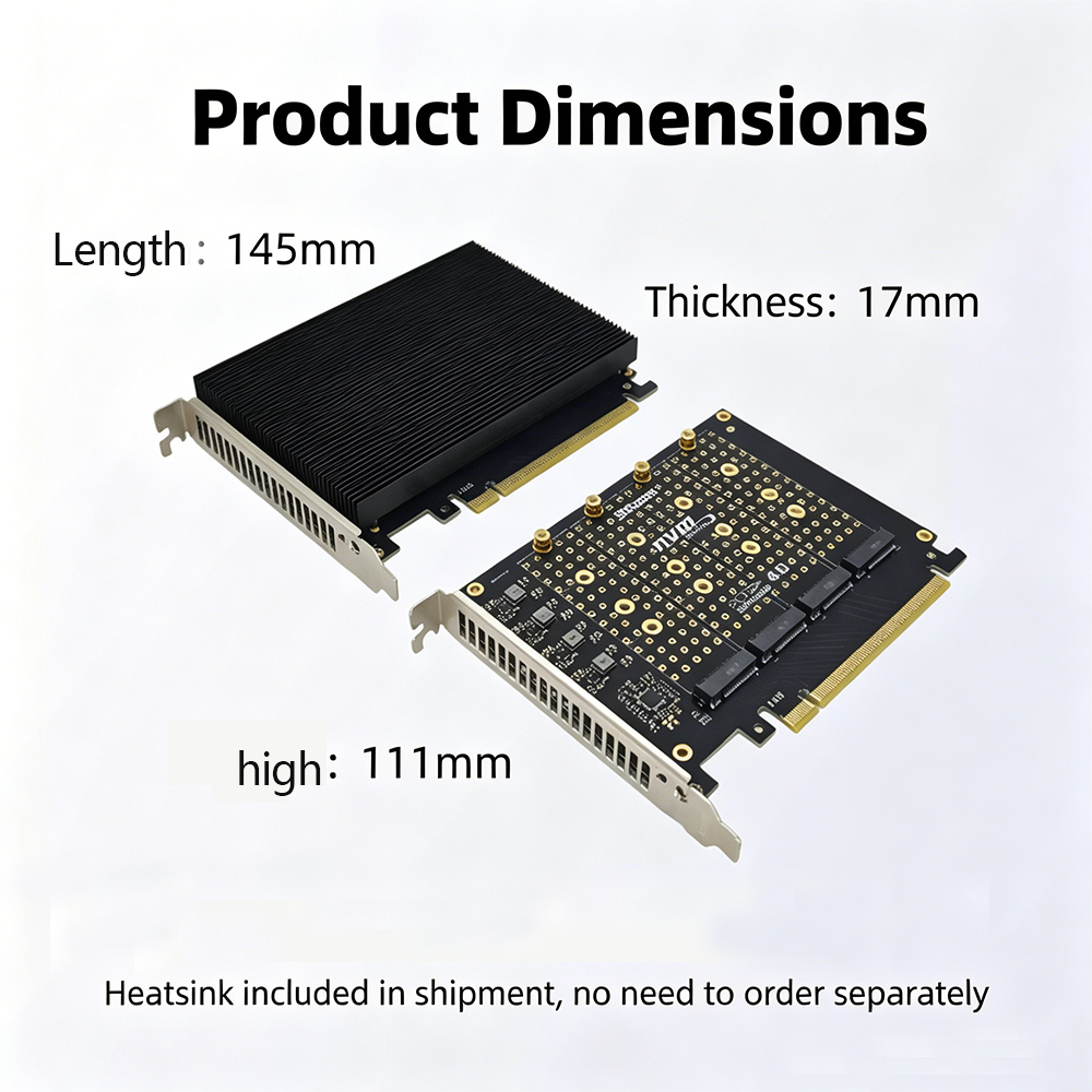Karta adaptera PCIe 4.0 X16 na – Quad M.2 Nvme Pcie Bifurcation Card recenzja i cena