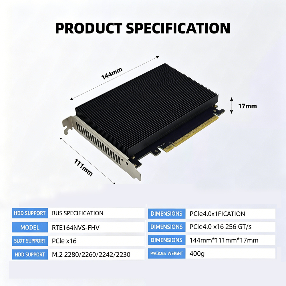 Karta adaptera PCIe 4.0 X16 na – Quad M.2 Nvme Pcie Bifurcation Card recenzja i cena